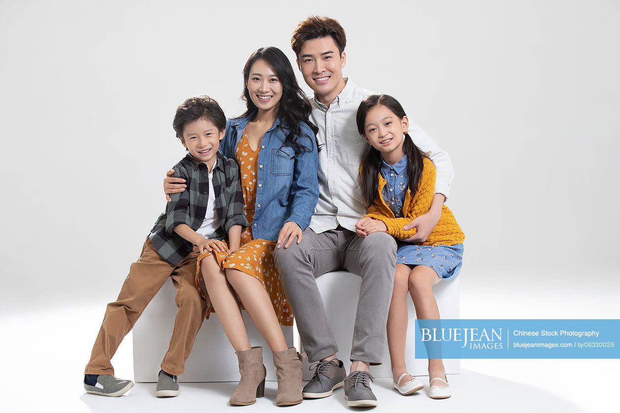 Happy young Chinese family