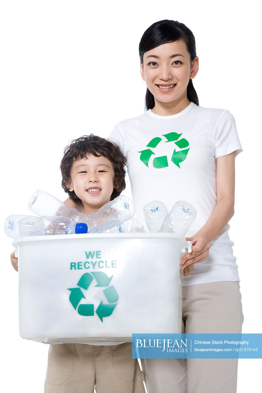Portrait of an eco-friendly Chinese family