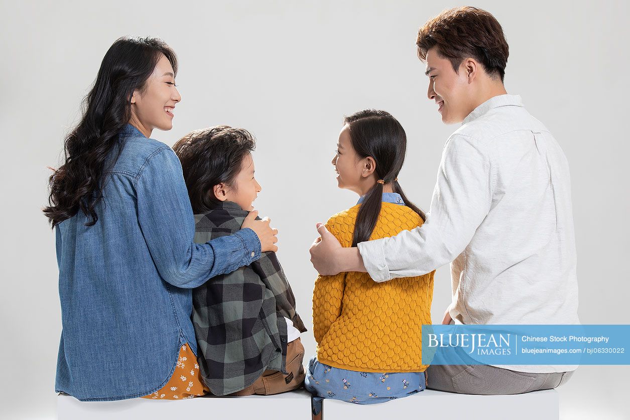 Happy young Chinese family
