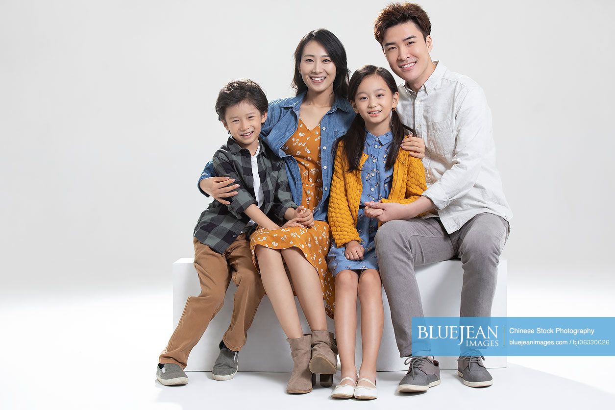 Happy young Chinese family