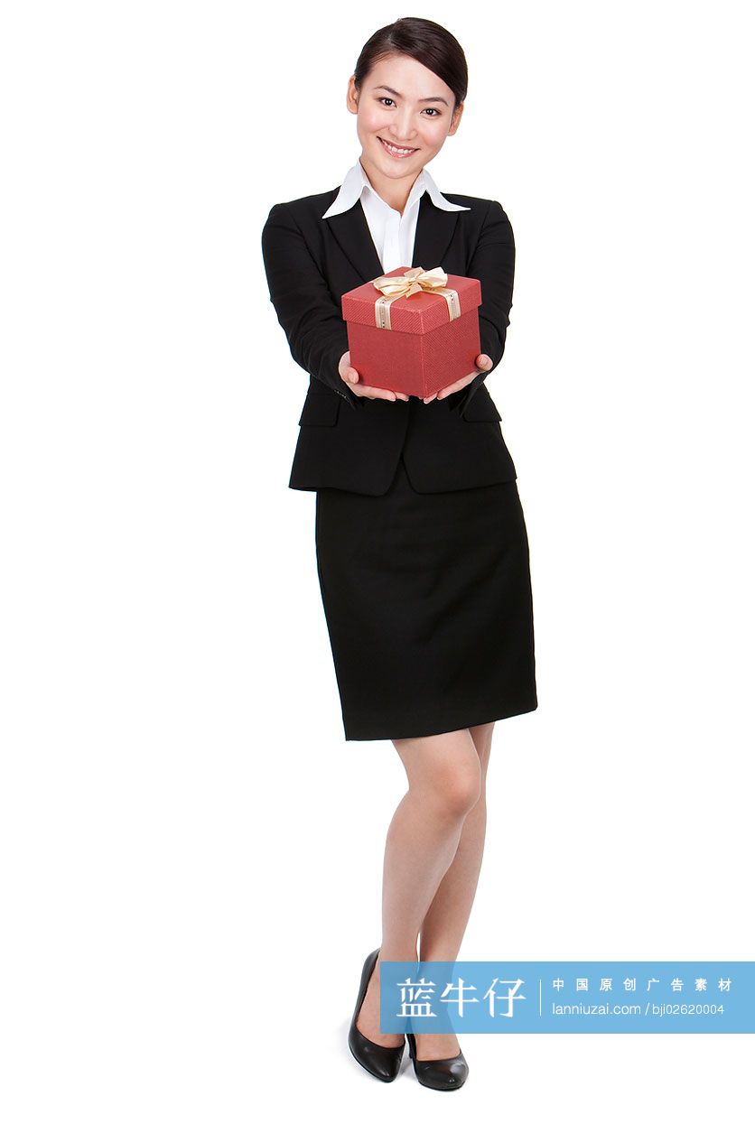 商务女士和礼物盒