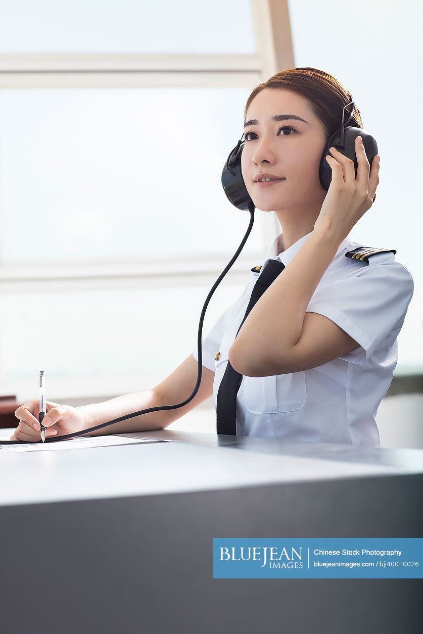 Chinese air traffic controller in tower