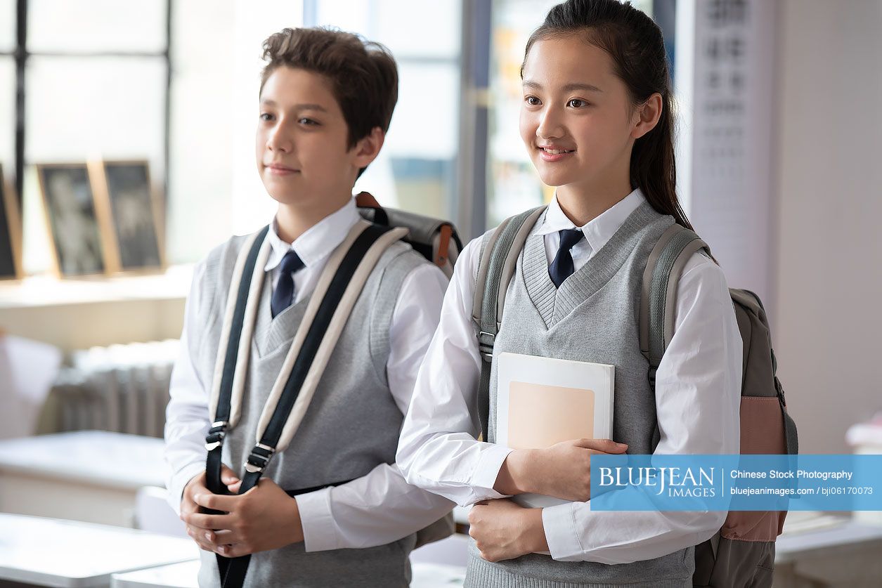 Students standing in classroom