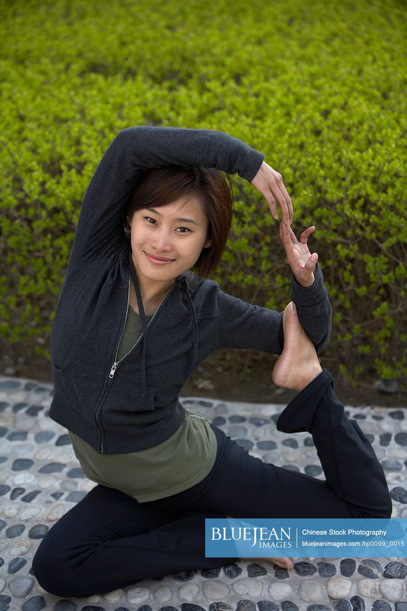 Chinese Young Woman Stretching