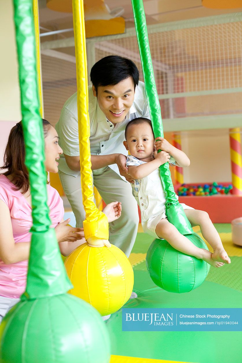 Chinese family playing together