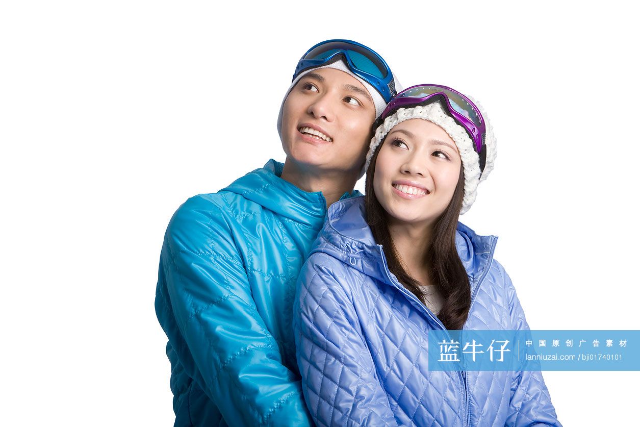 滑雪情侣-蓝牛仔影像-中国原创广告影像素材