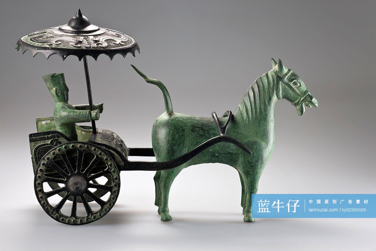 青铜制车马雕塑