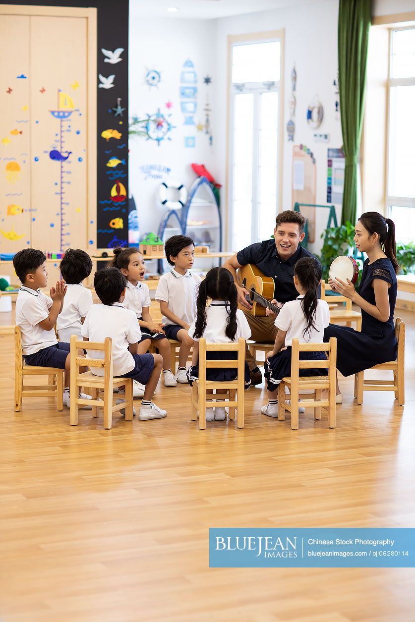 Music class in kindergarten
