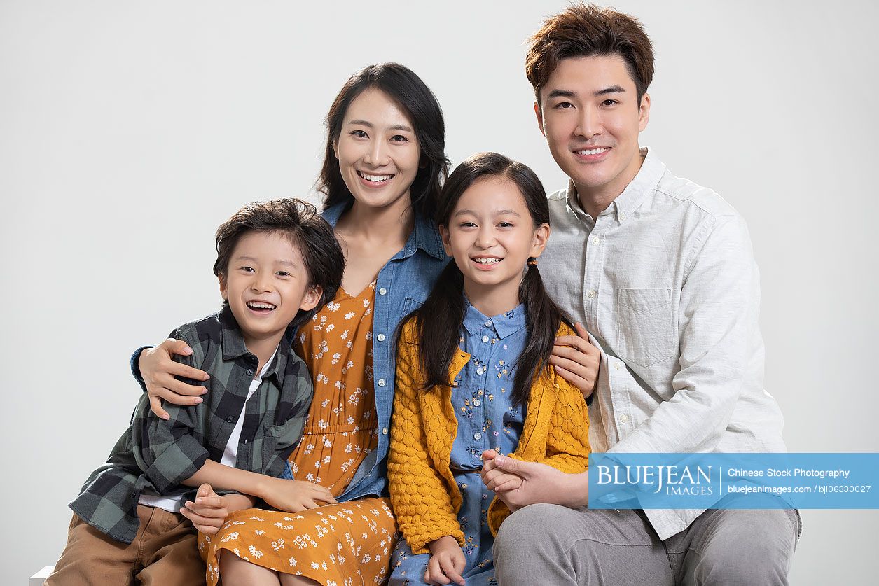 Happy young Chinese family