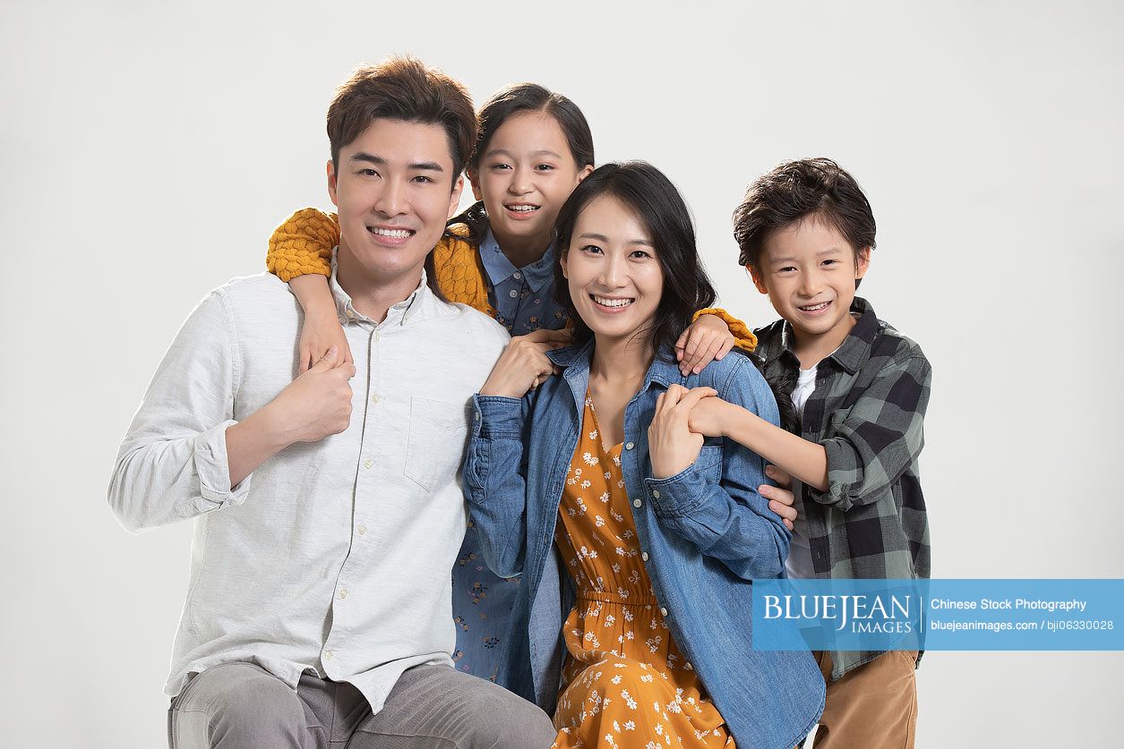 Happy young Chinese family