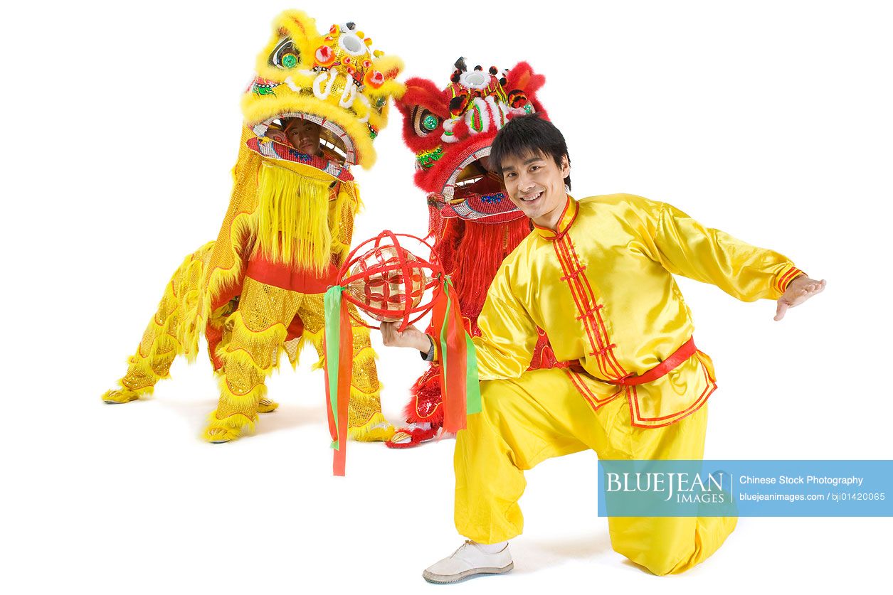 Chinese traditional lion dancing