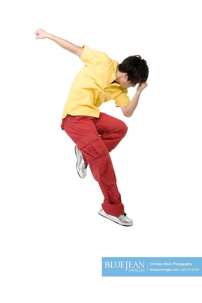 Young Chinese man dancing