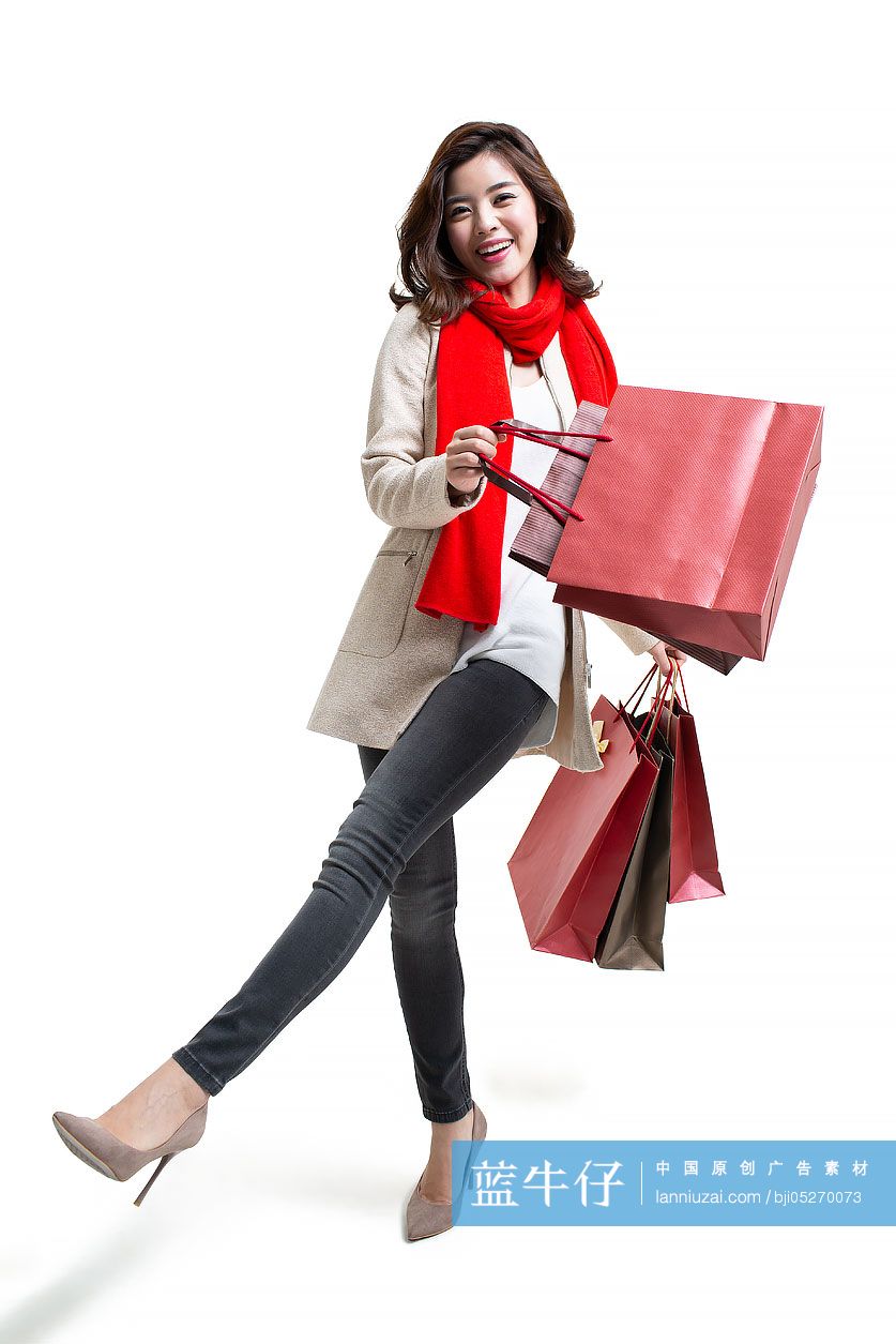 快乐的年轻女士购物