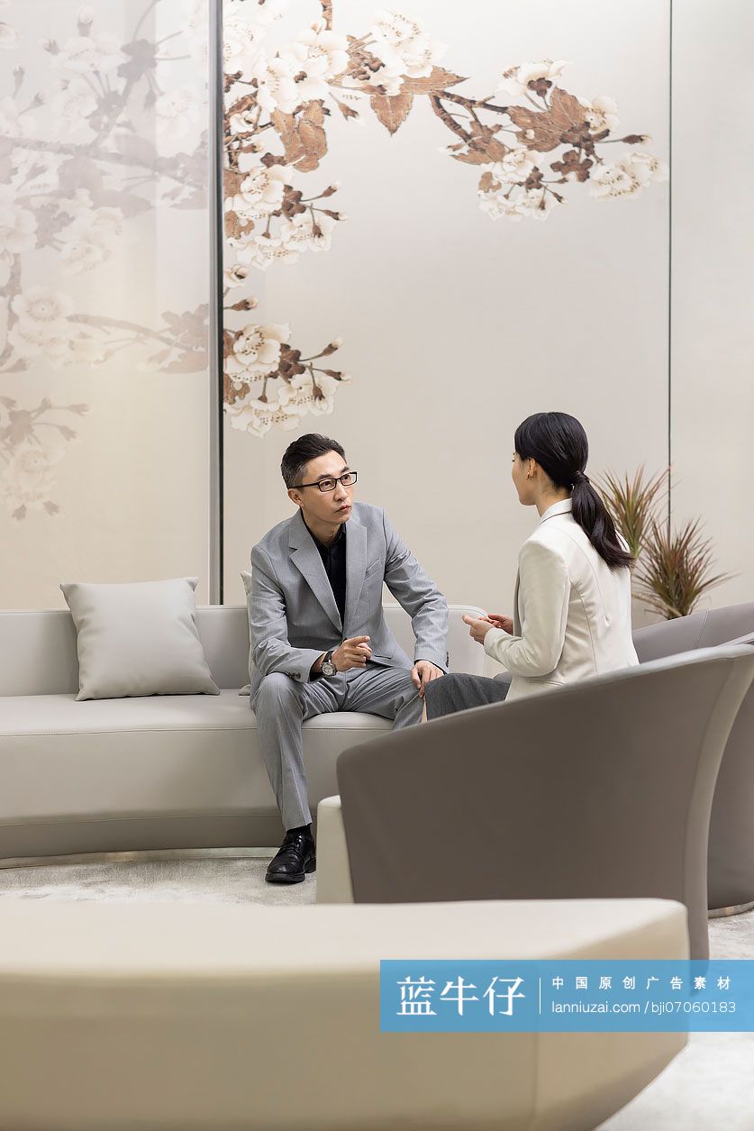 自信的商务人士讨论工作