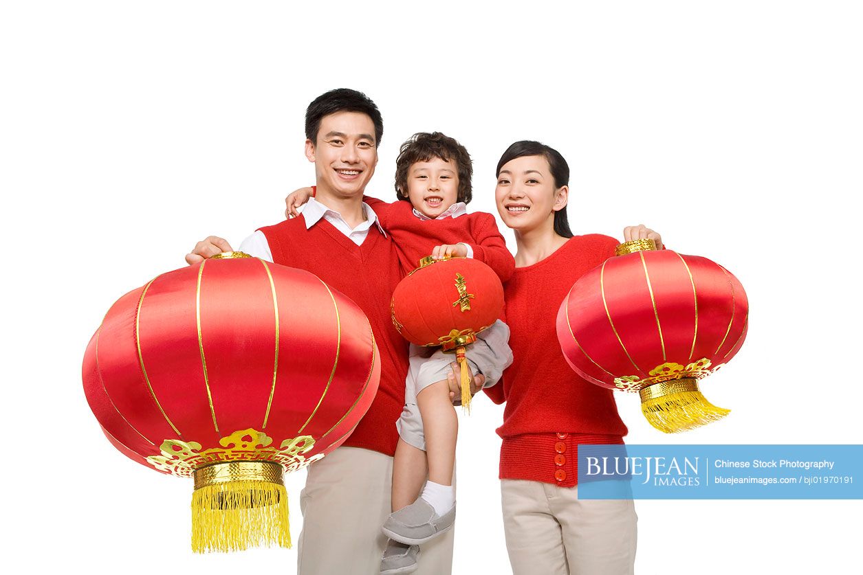 Family celebrating Chinese New Years