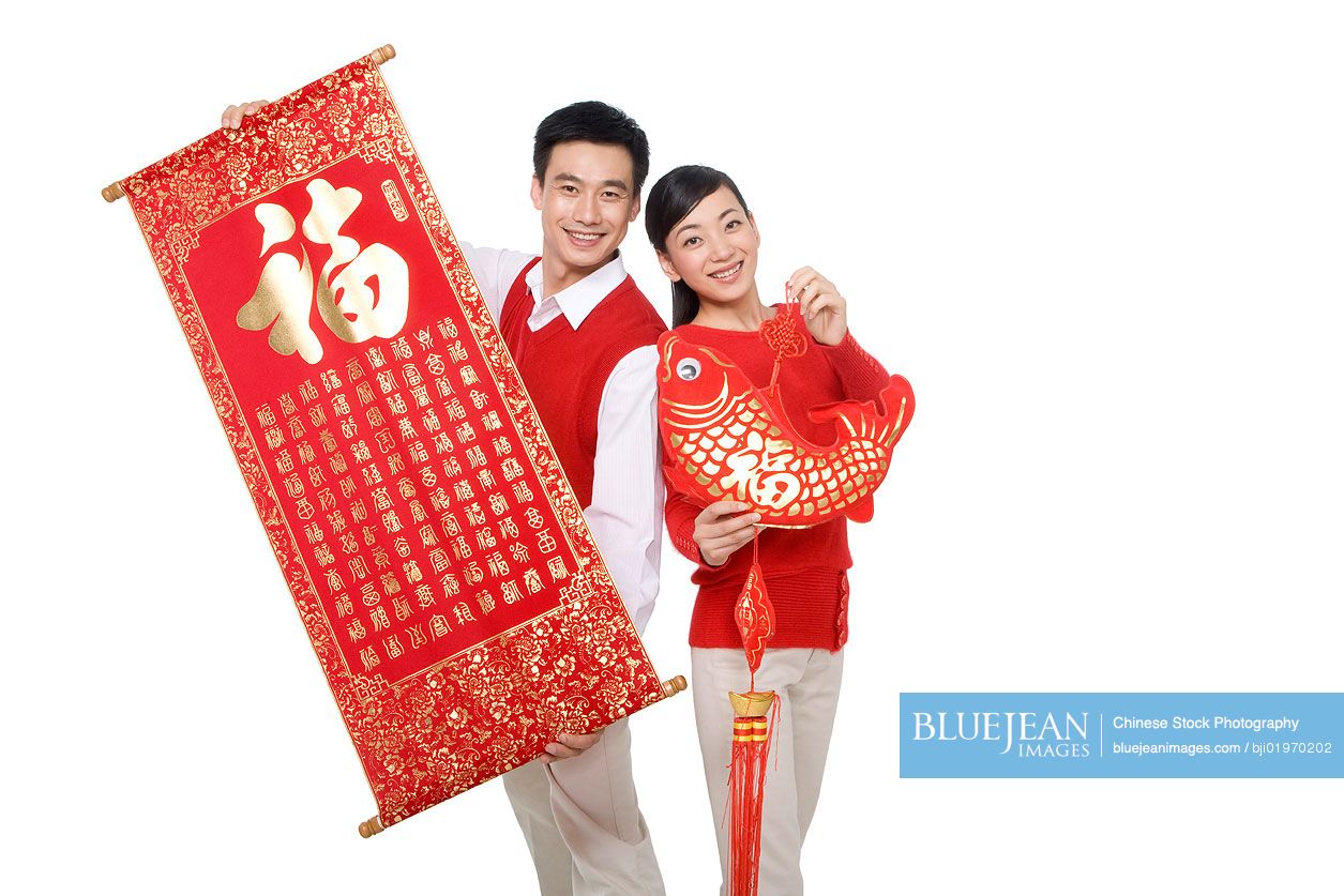 A couple celebrating Chinese New Years