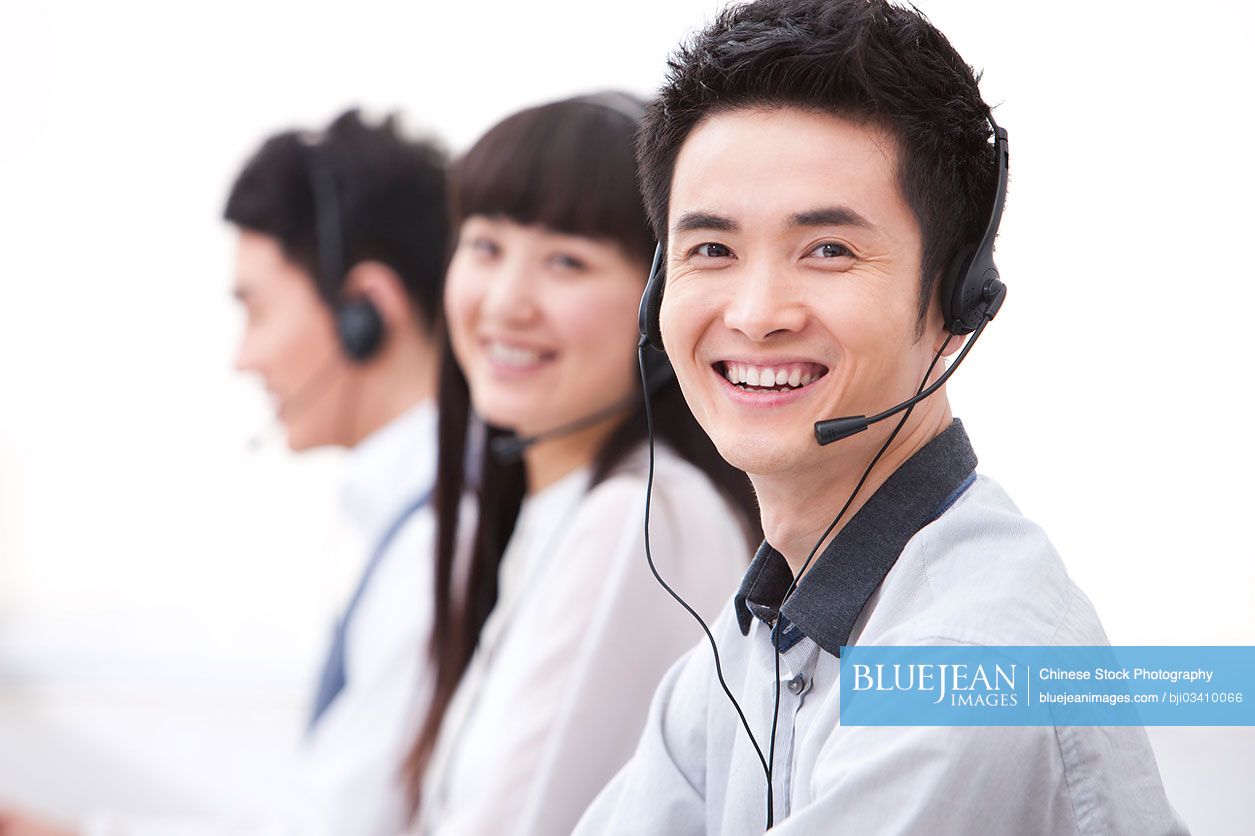 Professional Chinese customer service staff in office