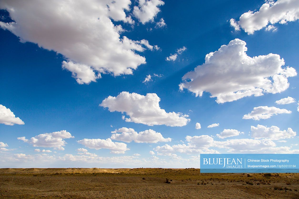 Sky and desert in Gansu province, China