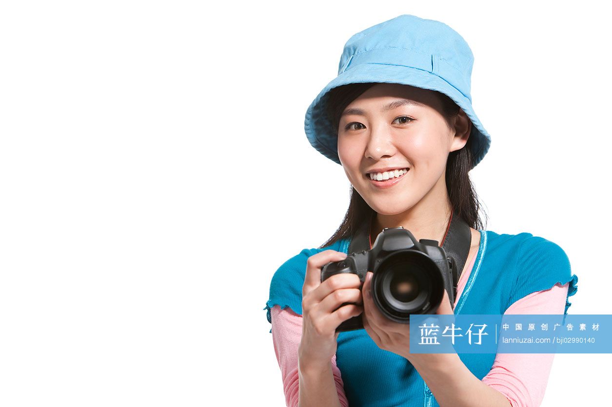 青年女子和相机