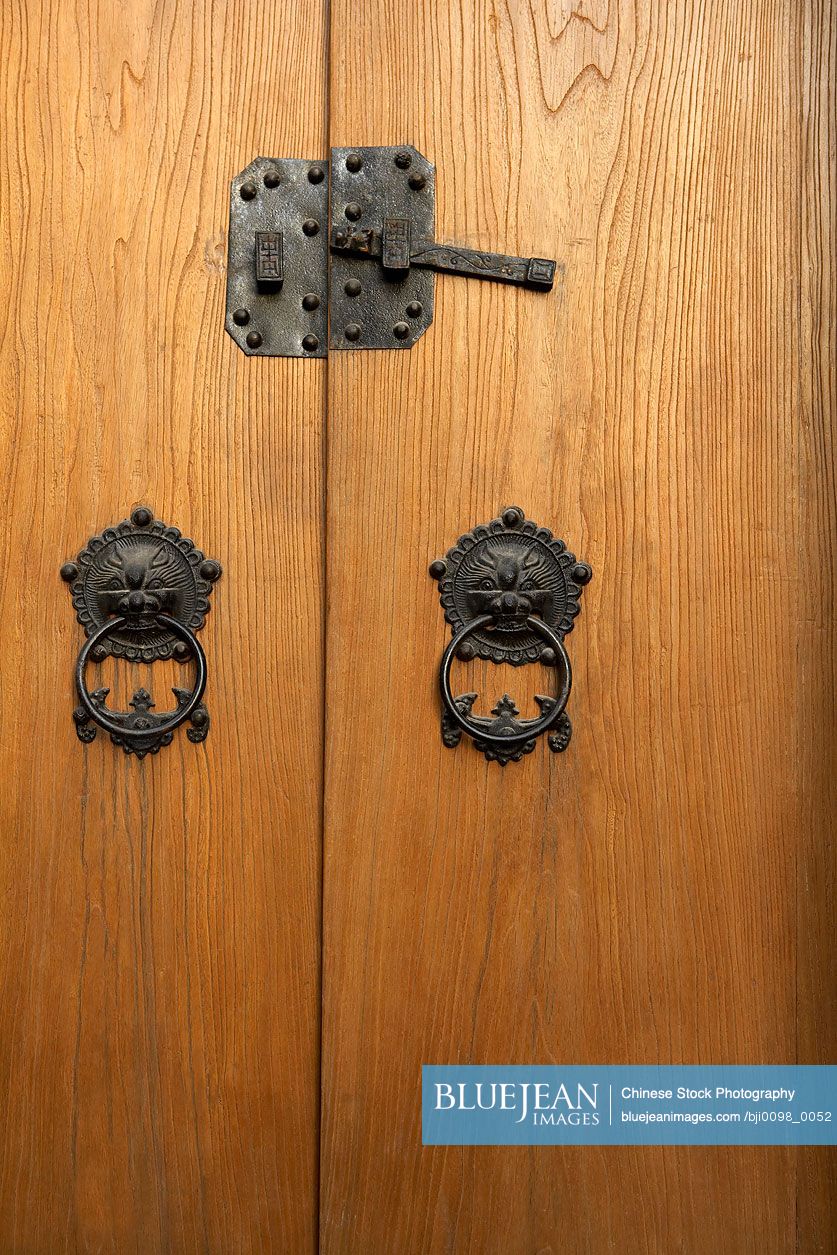 Metal details on a door