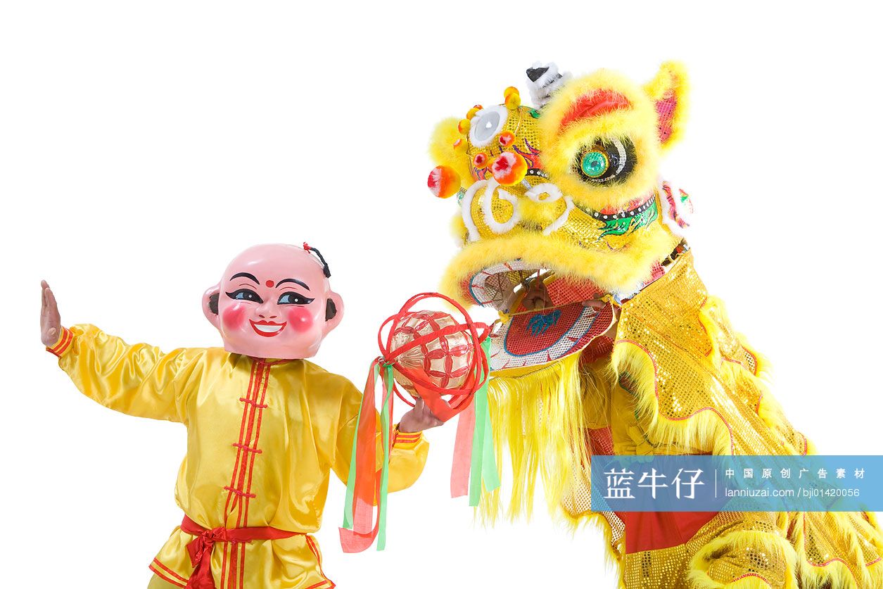 大头娃娃逗黄醒狮