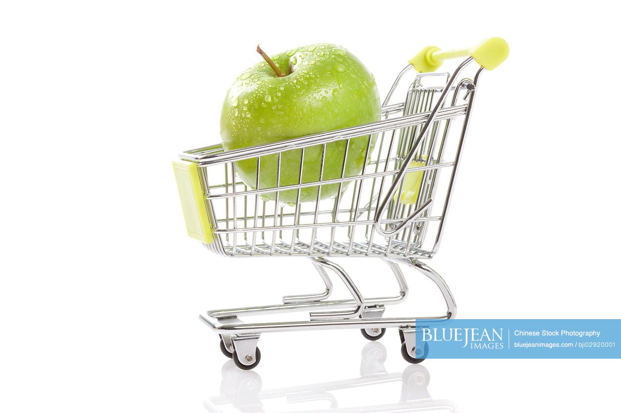 Apple in shopping cart