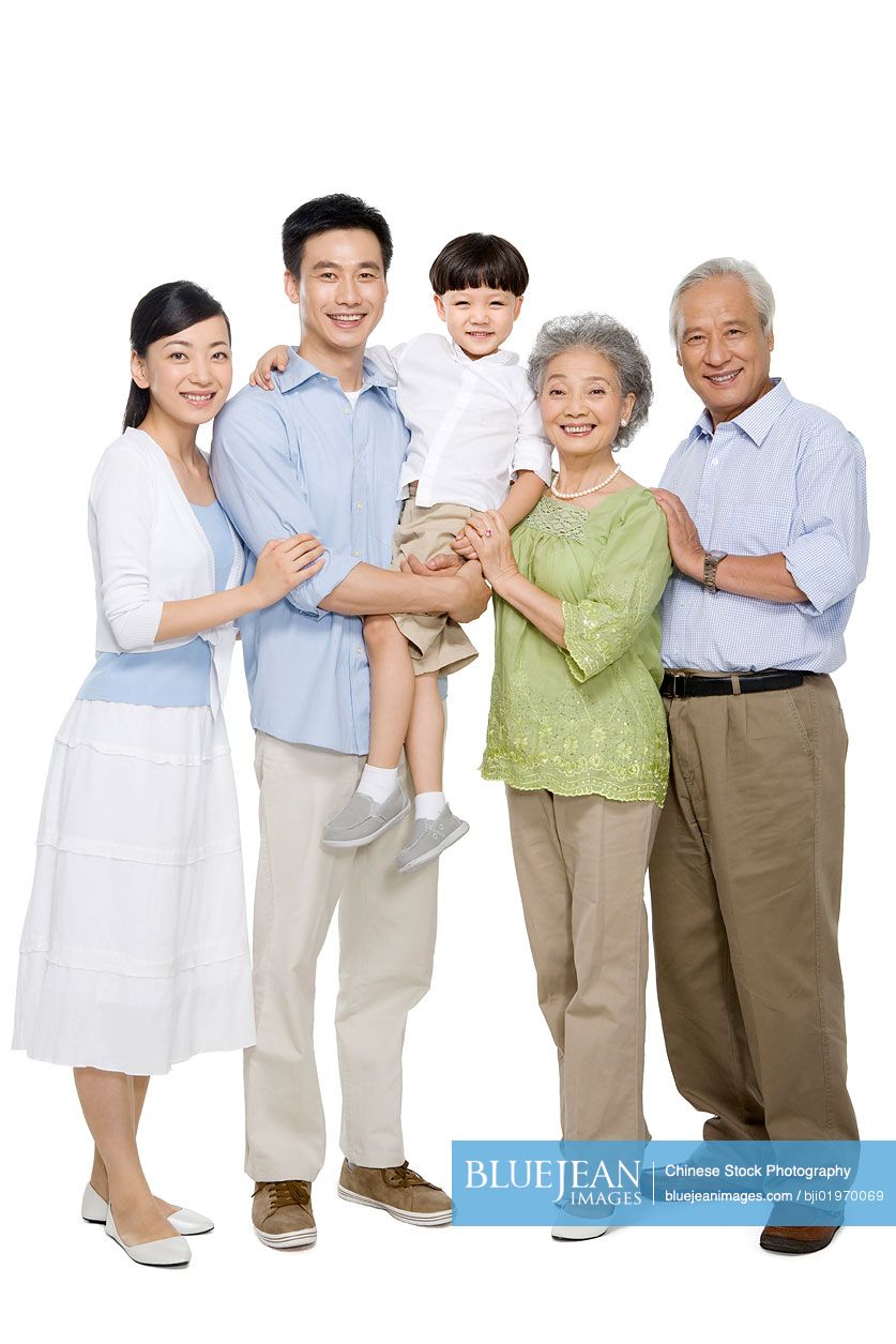 Portrait of a Chinese multi-generation family