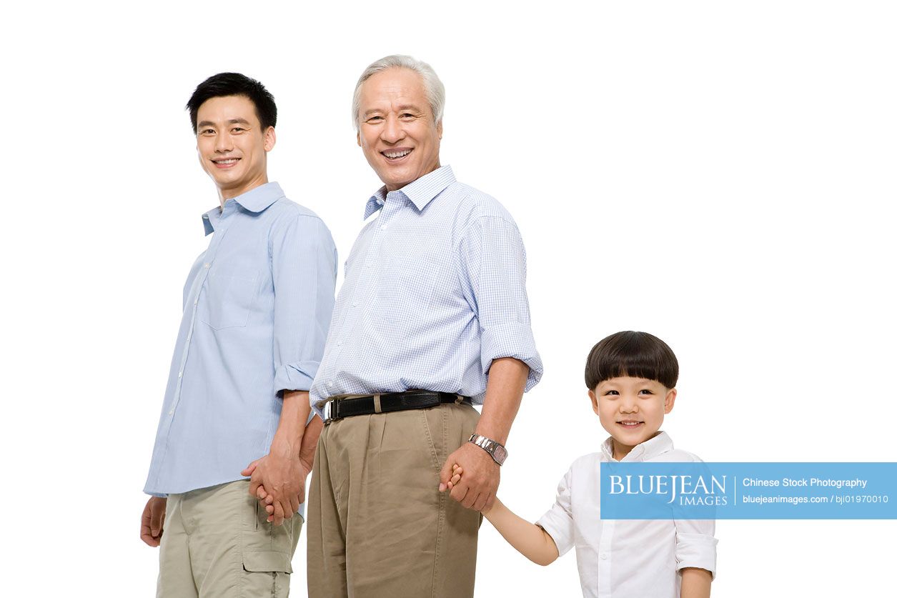 Portrait of three generations of Chinese males