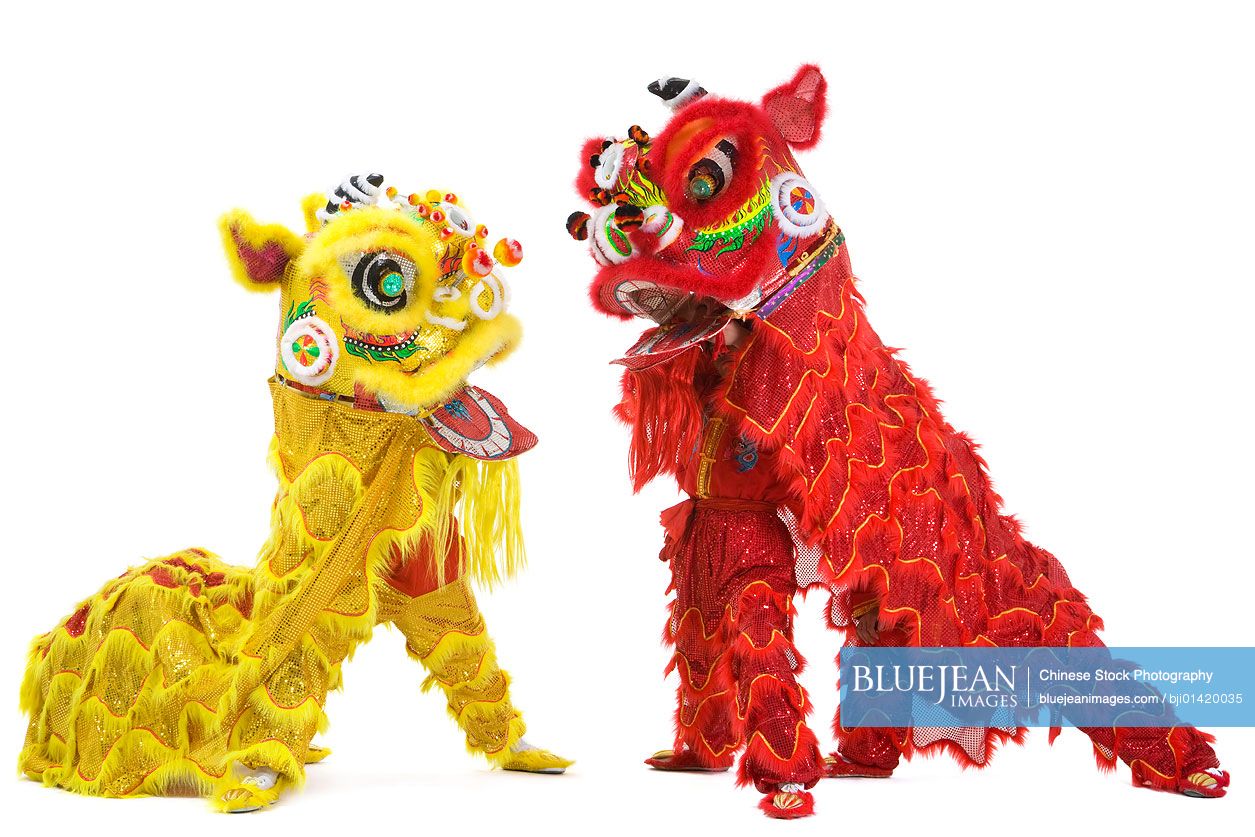 Chinese traditional lion dancing
