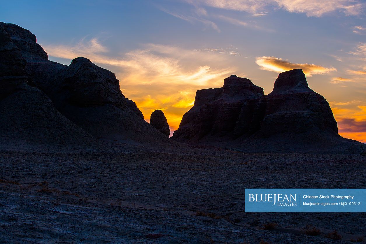 Sunset in desert