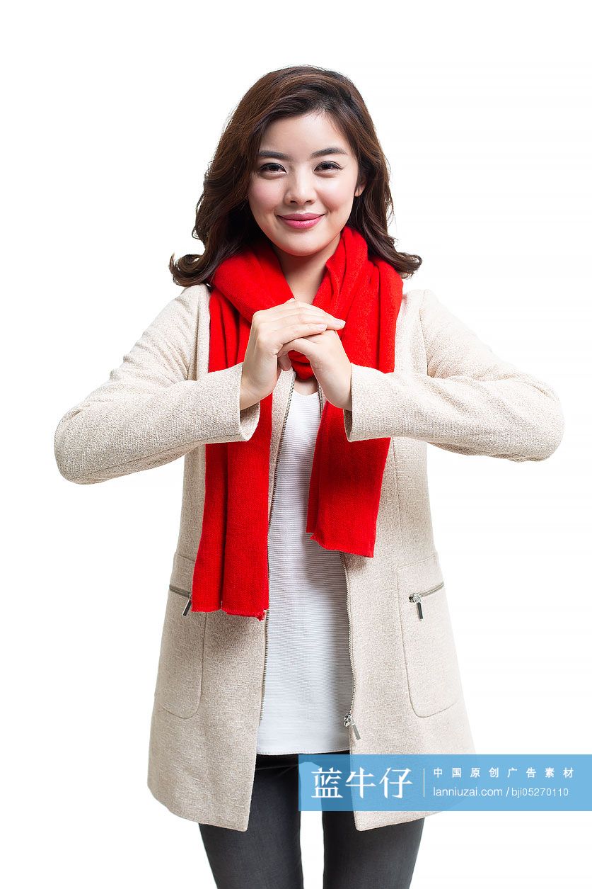 快乐的年轻女士拜年