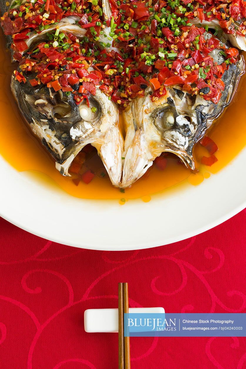 Chinese cuisine chili fish head