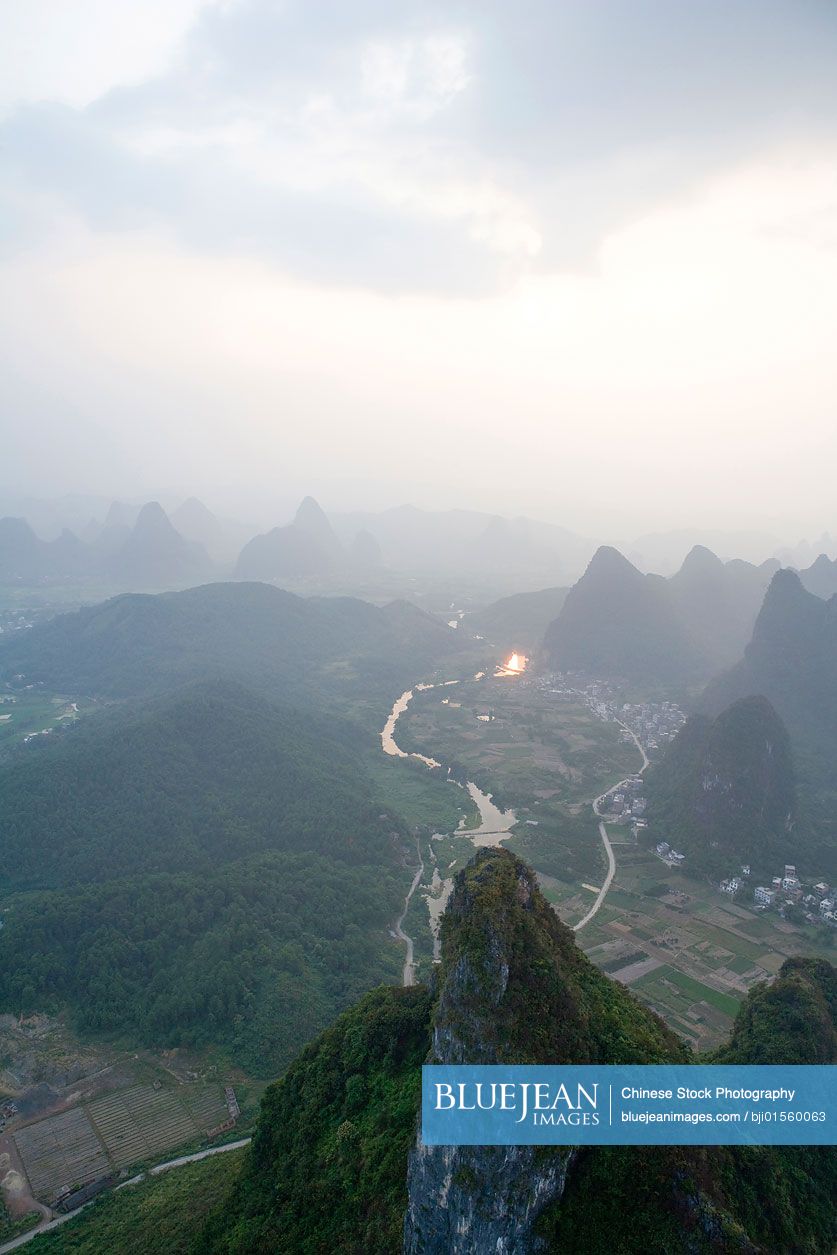 Ariel view of the Guilin Hills