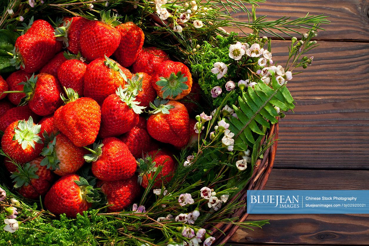 Strawberries in basket
