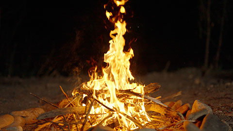 Close up of bonfire