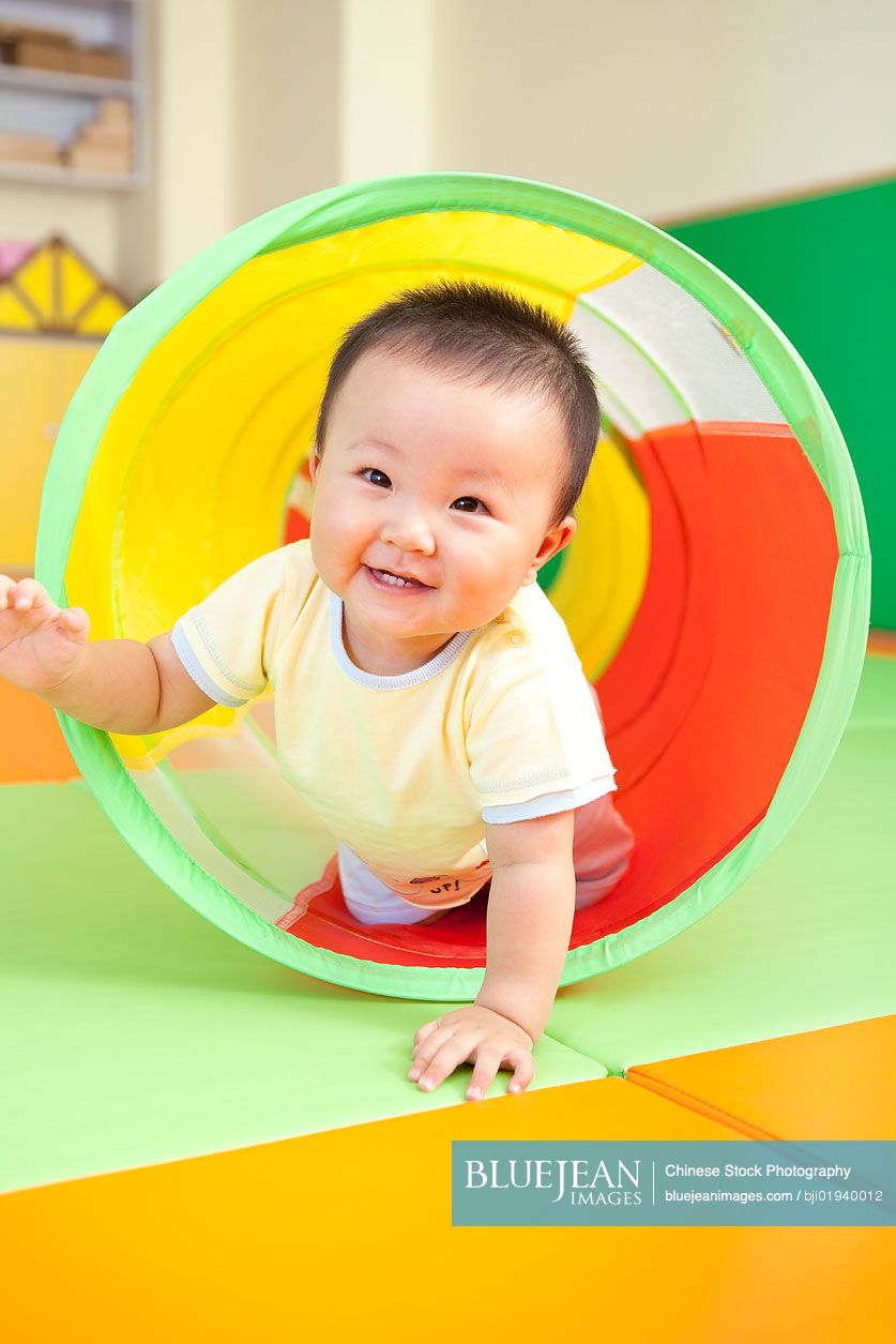 Chinese baby boy playing