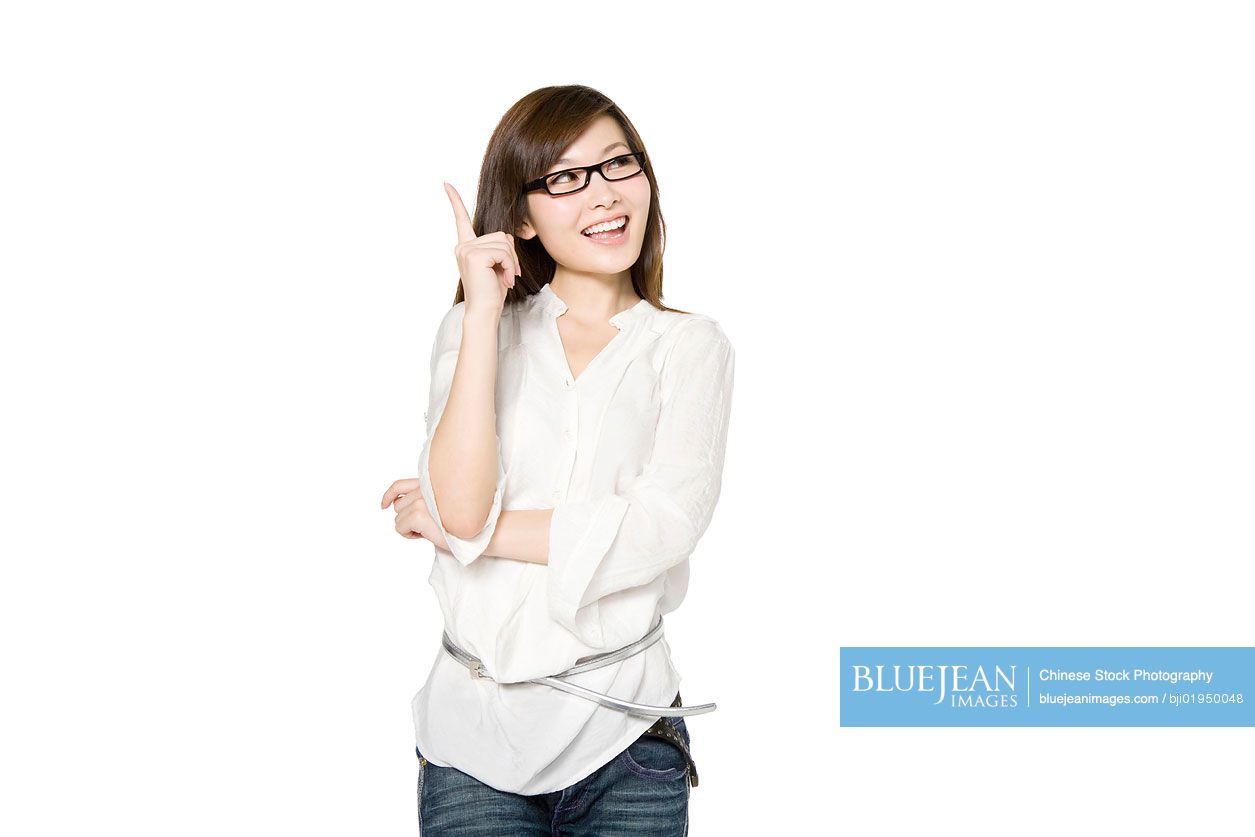 Portrait of young Chinese woman with an idea