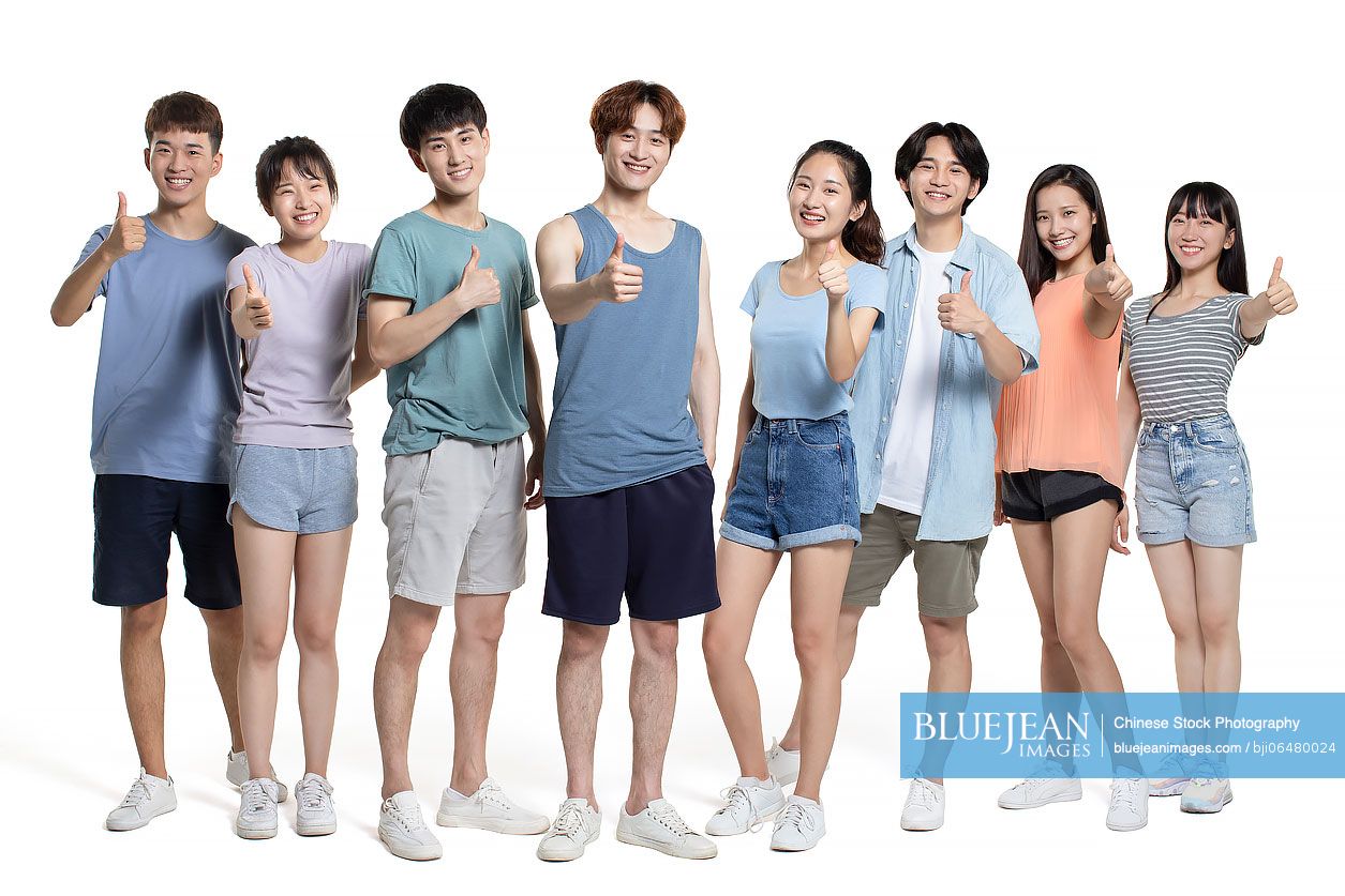Portrait of cheerful Chinese college students