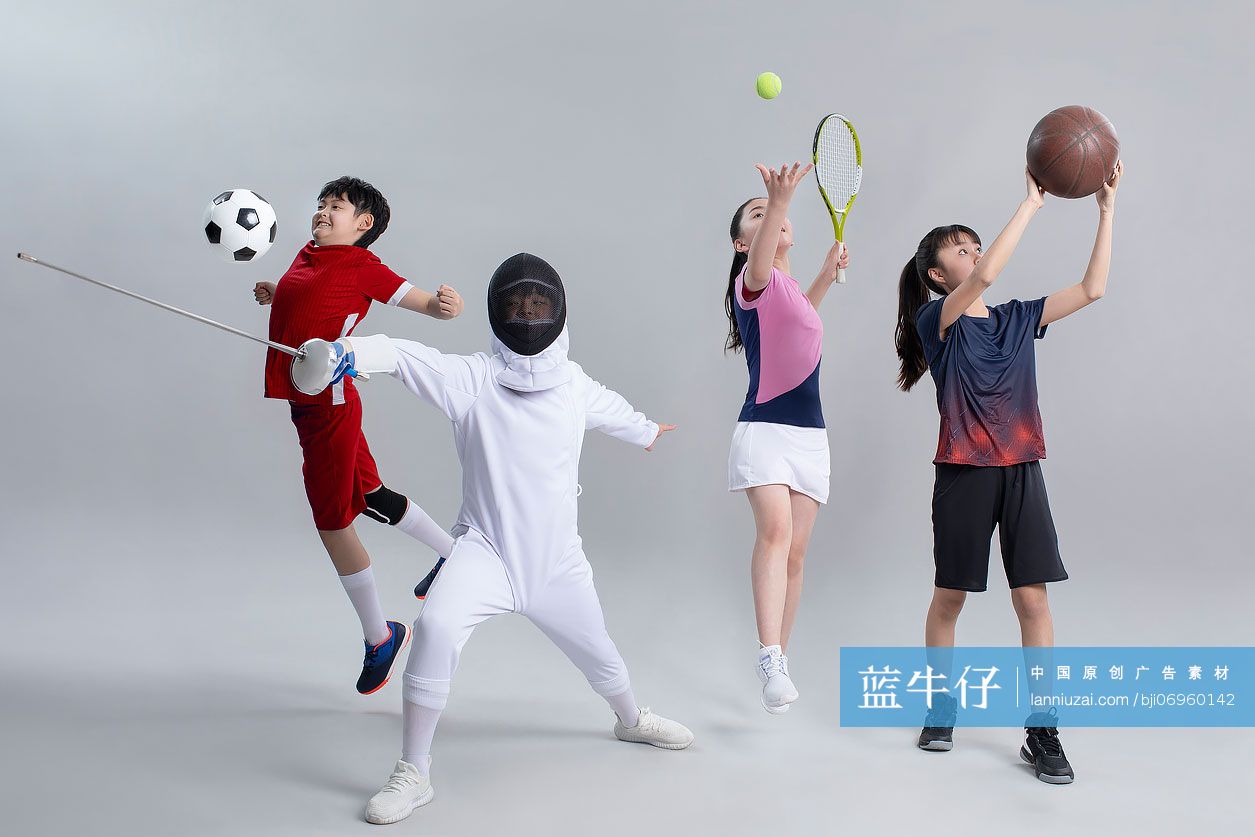 热爱运动的快乐儿童