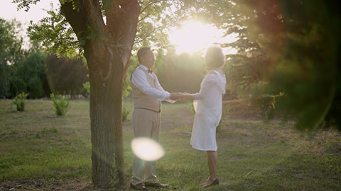 Sweet picture of older couple getting married