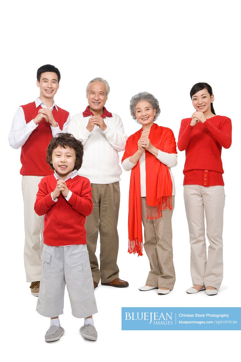 Family celebrating Chinese New Years