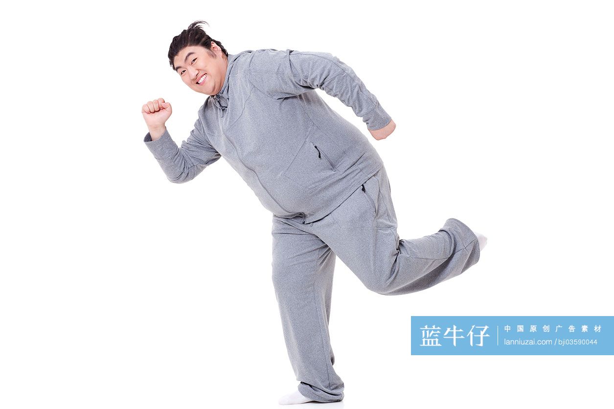 搞笑的胖子和女友-蓝牛仔影像-中国原创广告影像素材