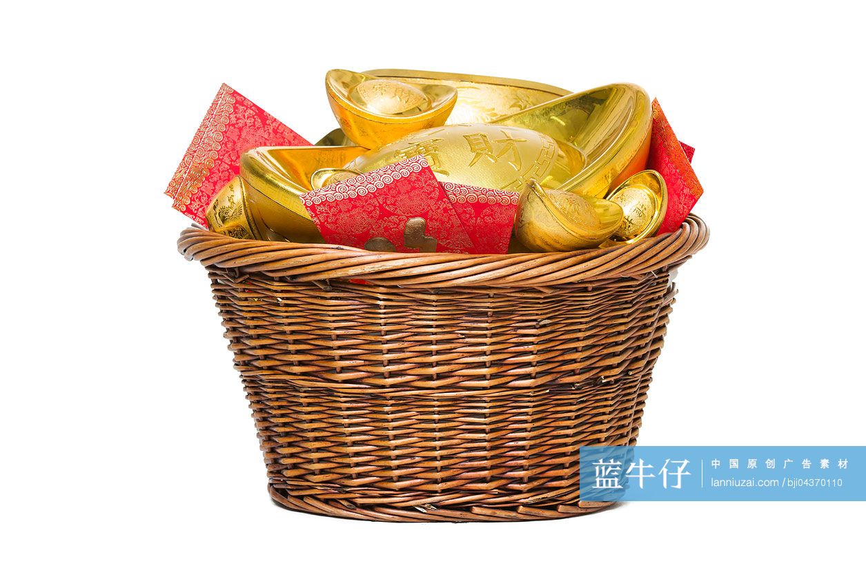 一筐金元宝和红包