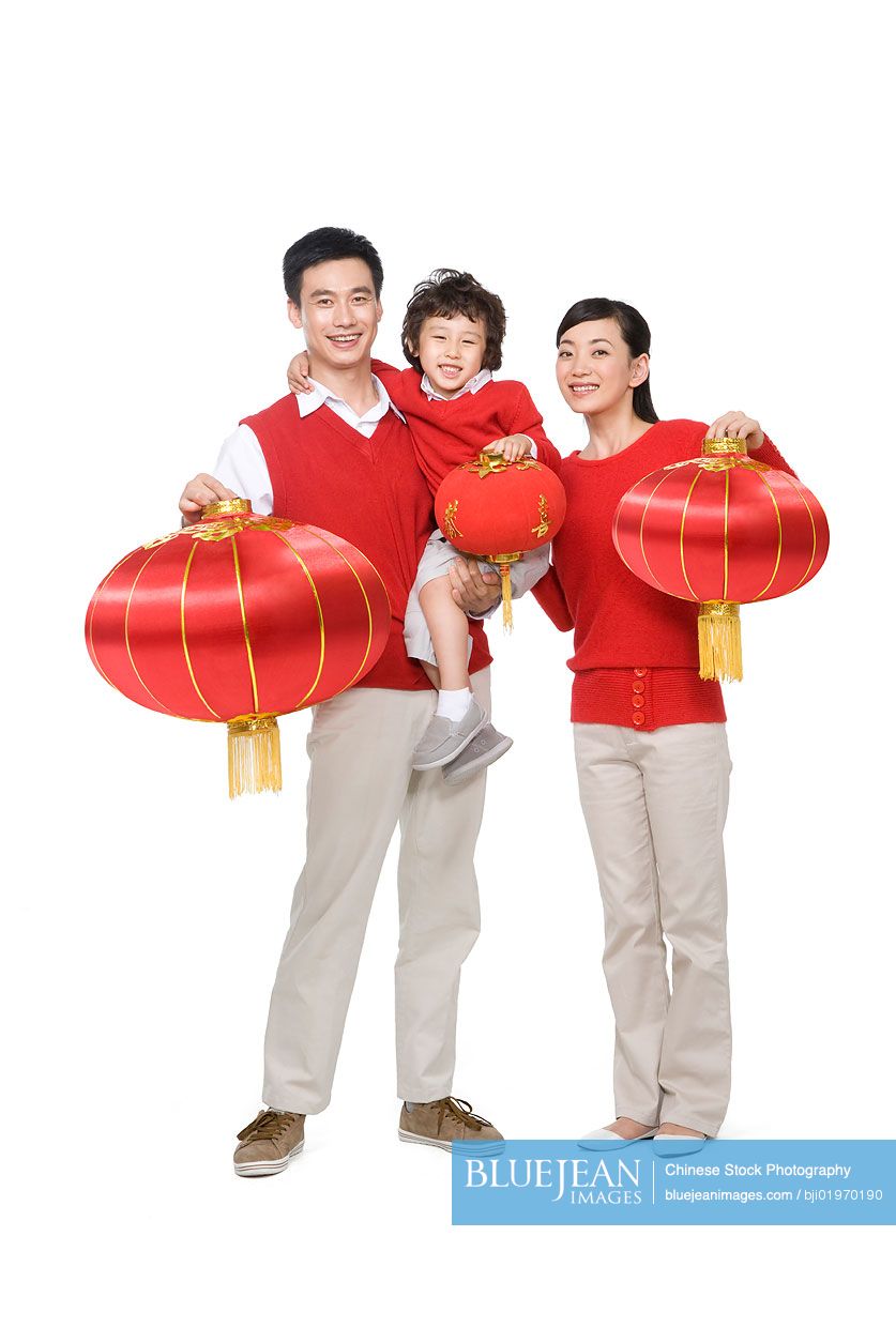Family celebrating Chinese New Years