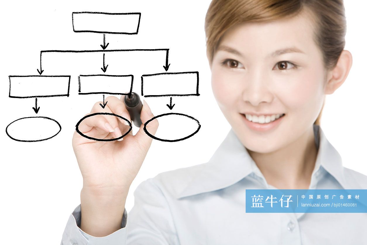 画表格的商务女士