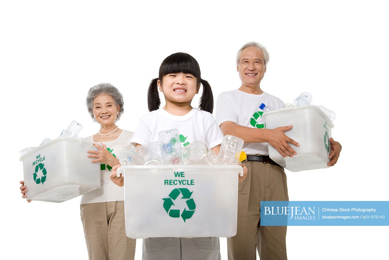 Portrait of an eco-friendly Chinese family