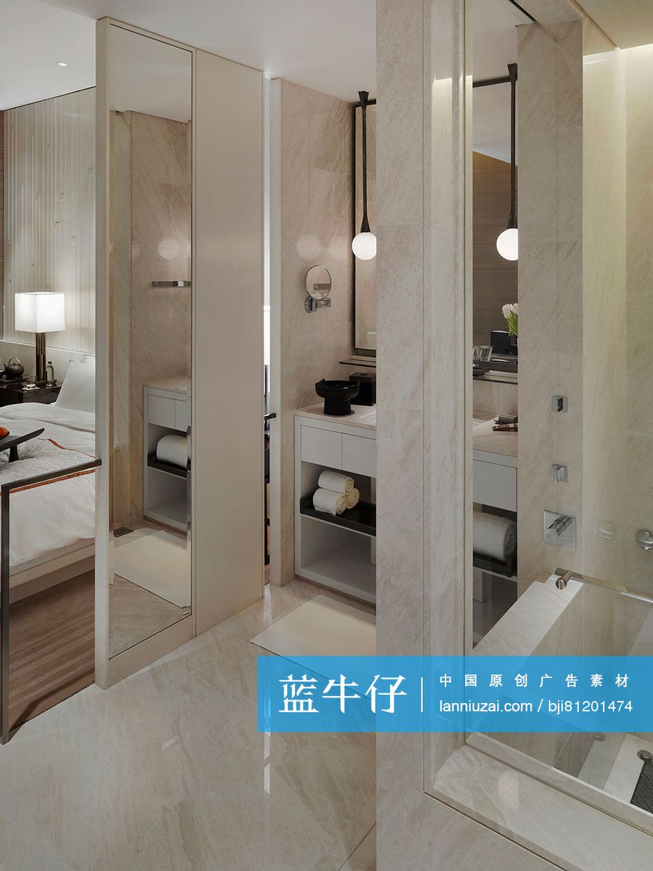 Interior of modern bathroom in hotel