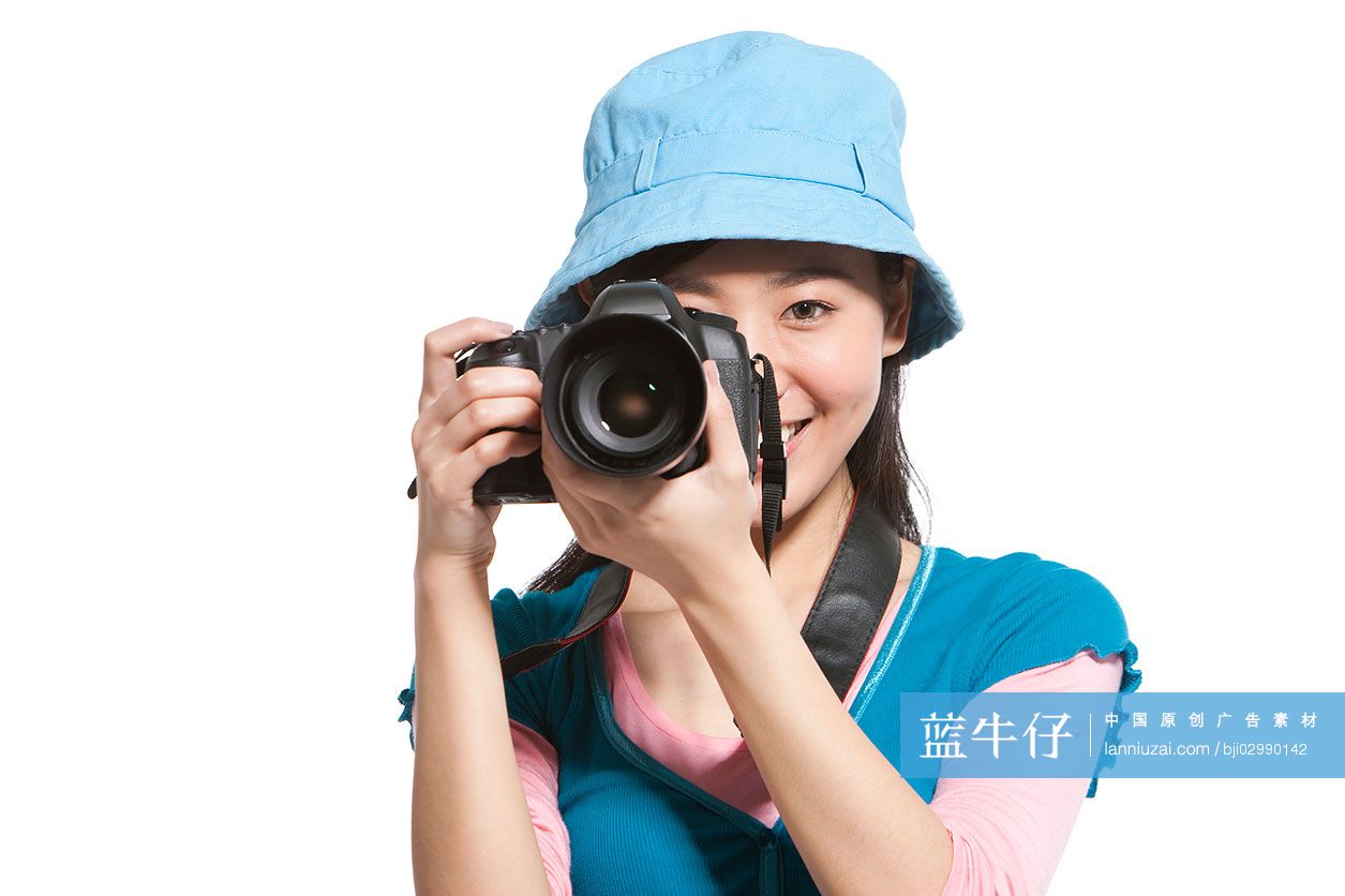 青年女子和相机