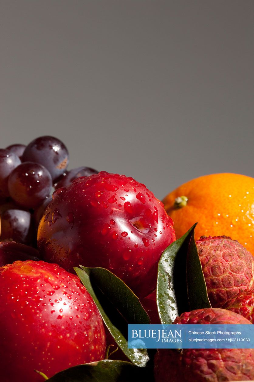 Close-up of a pile of fruits