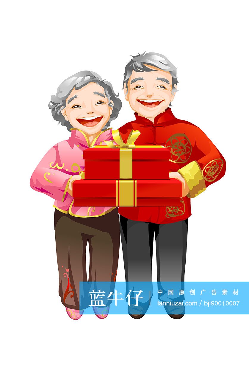 老年夫妇过春节-蓝牛仔影像-中国原创广告影像素材